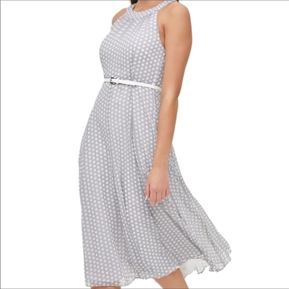 TOMMY HILFIGER Gray Polka Dot Sleeveless D… - Picture 15 of 16
